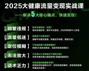 大健康流量全域新增长8.0，三月底线下课视频，大健康万亿蓝海，从类目突围到模式迭代-网创资源库