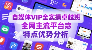 自媒体VIP全实操卓越班，全网主流平台特点优势分析-网创资源库