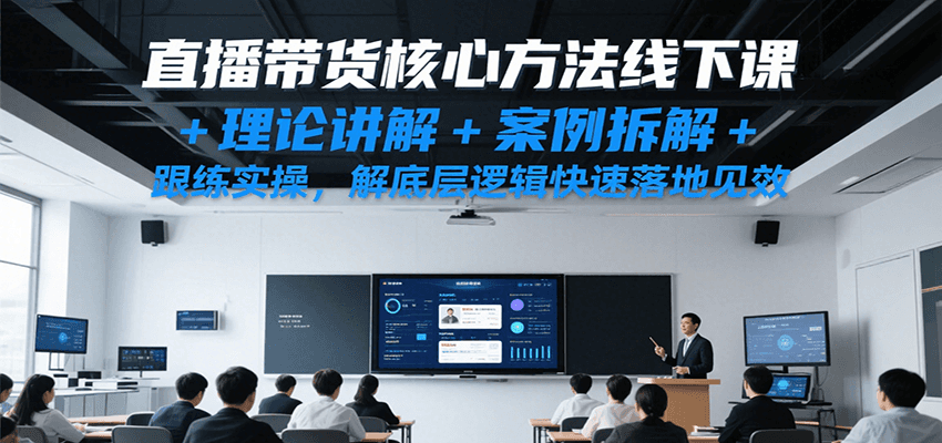 直播带货核心方法线下课，理论讲解+案例拆解+跟练实操，解底层逻辑快速落地见效-网创资源库