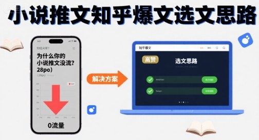 为什么你的小说推文没流量？小说推文知乎爆文选文思路-网创资源库
