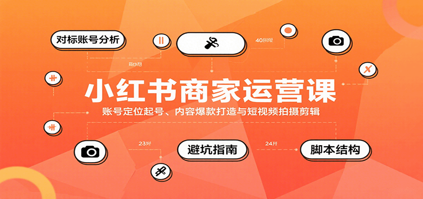 小红书商家运营课，账号定位起号、内容爆款打造与短视频拍摄剪辑-网创资源库