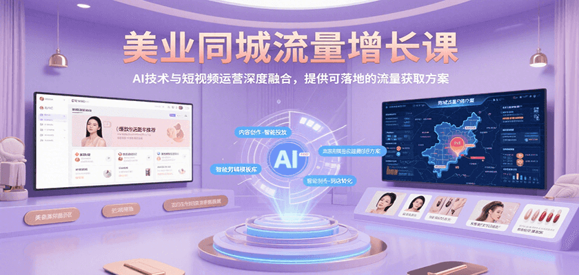 美业同城流量增长课，AI技术与短视频运营深度融合，提供可落地的流量获取方案-网创资源库