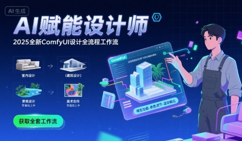 AI赋能设计师， 2025全新comfyui设计全流程工作流 ，室内-建筑-景观-美术，零基础直接上手-网创资源库