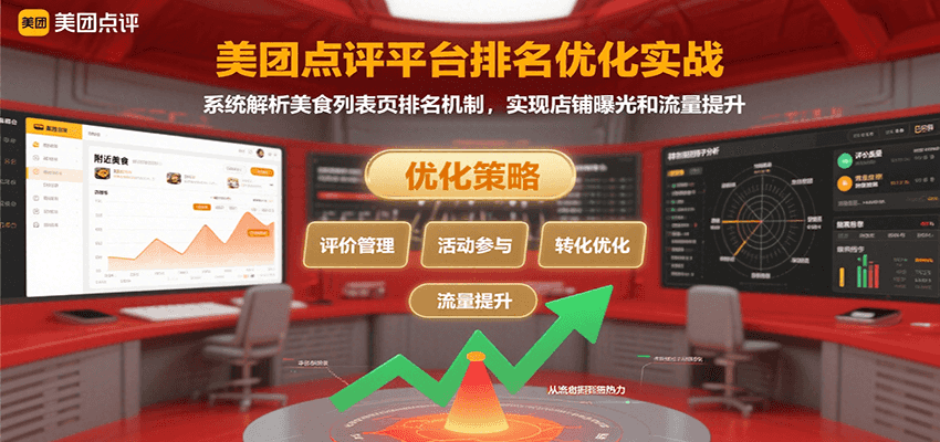 美团点评平台排名优化实战，系统解析美食列表页排名机制，实现店铺曝光和流量提升-网创资源库