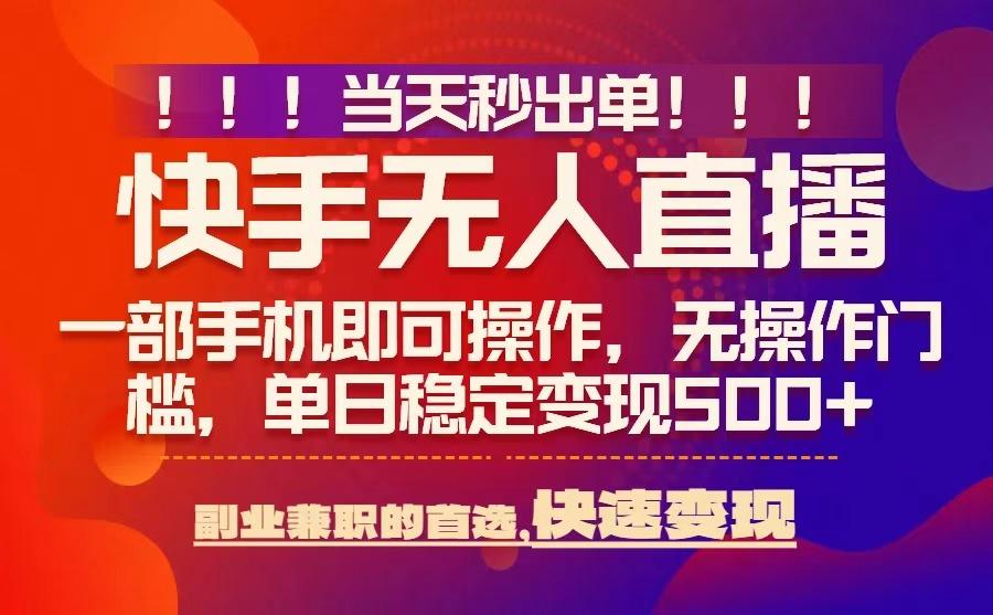 当天秒出单，无人直播最新技术，0风控，轻松日入5张+【揭秘】-网创资源库