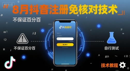 8月抖音注册免核对技术，不保证百分百，自测-网创资源库