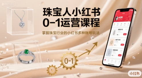 珠宝人小红书0-1运营课程，掌握珠宝行业的小红书多种账号玩法-网创资源库