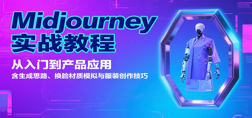 Midjourney实战教程：从入门到产品应用，含生成思路、换脸材质模拟与服装创作技巧-网创资源库