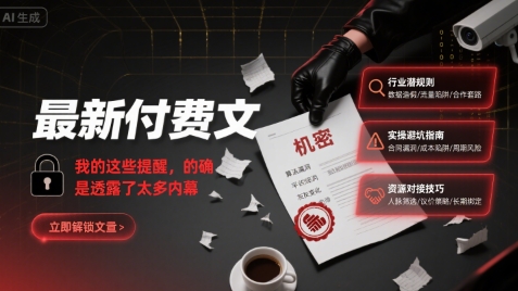 最新付费文：我的这些提醒，的确是透露了太多内幕-网创资源库