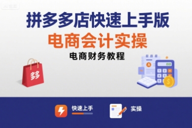 拼多多店快速上手版电商会计实操-电商财务教程-网创资源库