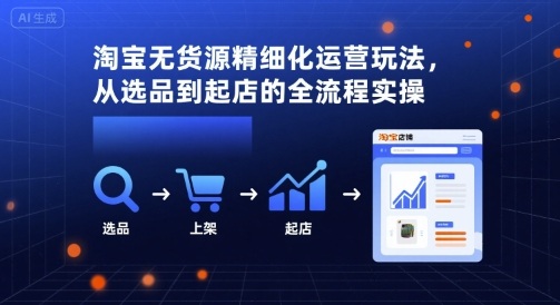 淘宝无货源精细化运营玩法，从选品到起店的全流程实操-网创资源库