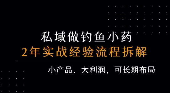 私域做钓鱼小药 每单利润3张+ 详细流程拆解-网创资源库