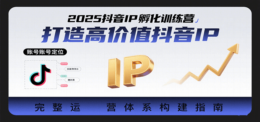 2025抖音IP孵化训练营，打造高价值抖音IP的完整运营体系-网创资源库