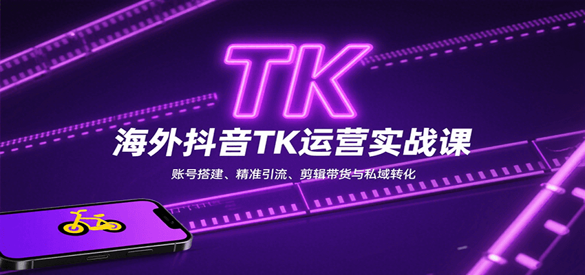 海外抖音TK运营实战课：账号搭建、精准引流、剪辑带货与私域转化-网创资源库