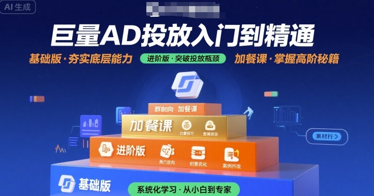 巨量AD投放入门到精通，基础版+进阶版+加餐课-网创资源库