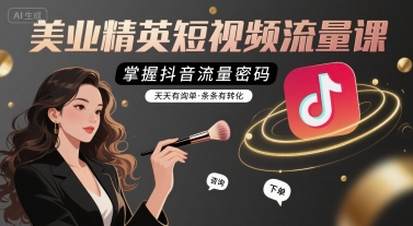 美业精英短视频流量课，掌握抖音流量密码，天天有询单，条条有转化-网创资源库