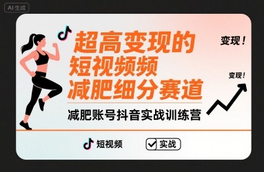 超高变现的短视频减肥细分赛道，减肥账号抖音实战训练营-网创资源库