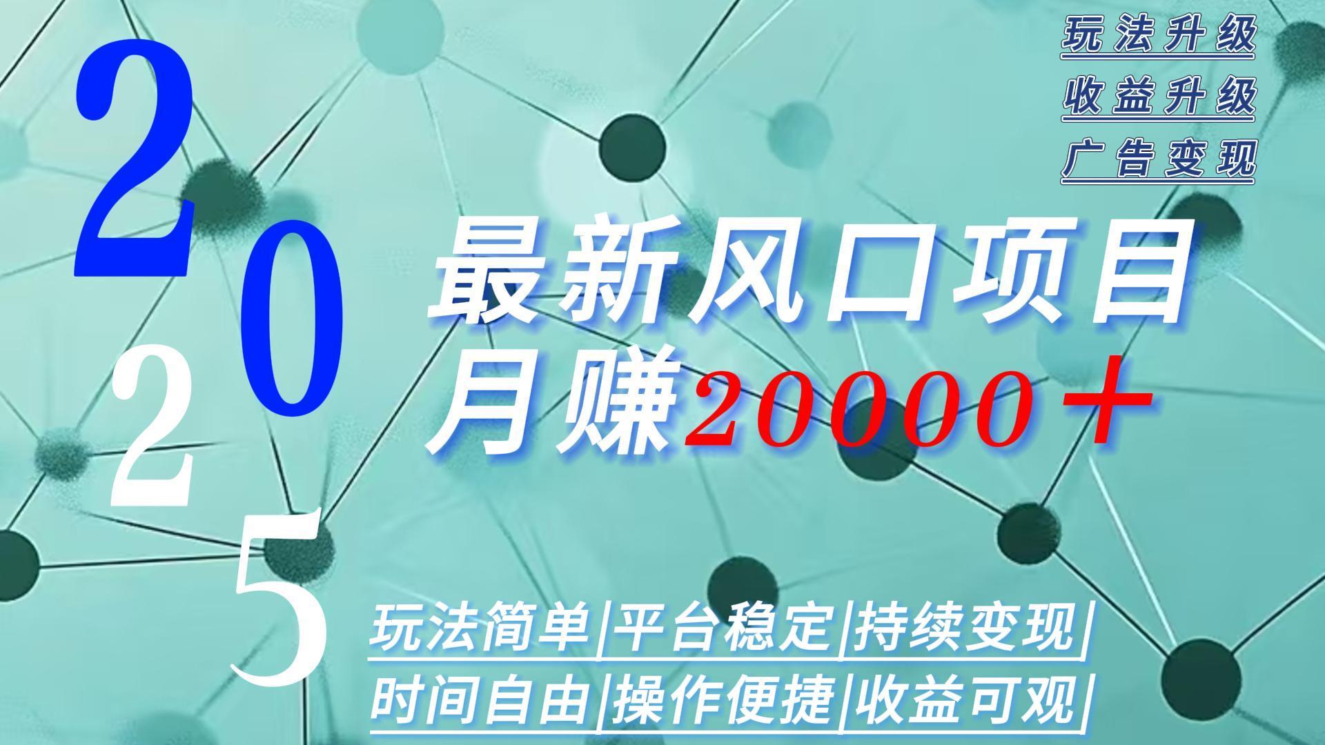 2025广告赛道新风口-月赚2W＋玩法简单，时间自由-网创资源库