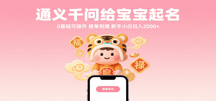 通义千问给宝宝起名 0基础可操作 接单到爆 新手小白日入2000+-网创资源库