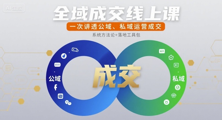 全域成交线上课，一次讲透公域、私域运营成交-网创资源库
