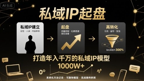 私域IP起盘，私域ip建立、起盘、高转化，打造年入千万的私域ip模型-网创资源库