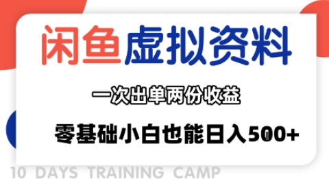 闲鱼虚拟资料新变现玩法，信息差项目，一次出单两份收益，无需囤货，可批量矩阵，零基础小白也能日入多张-网创资源库
