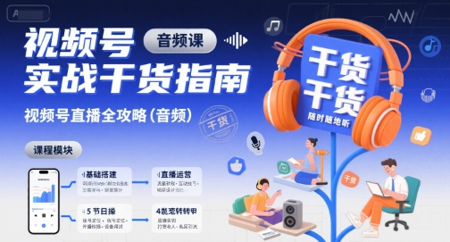 视频号实战干货指南，视频号直播全攻略（音频）-网创资源库