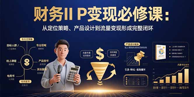 财务IP变现必修课：从定位策略、产品设计到流量变现形成完整闭环-网创资源库