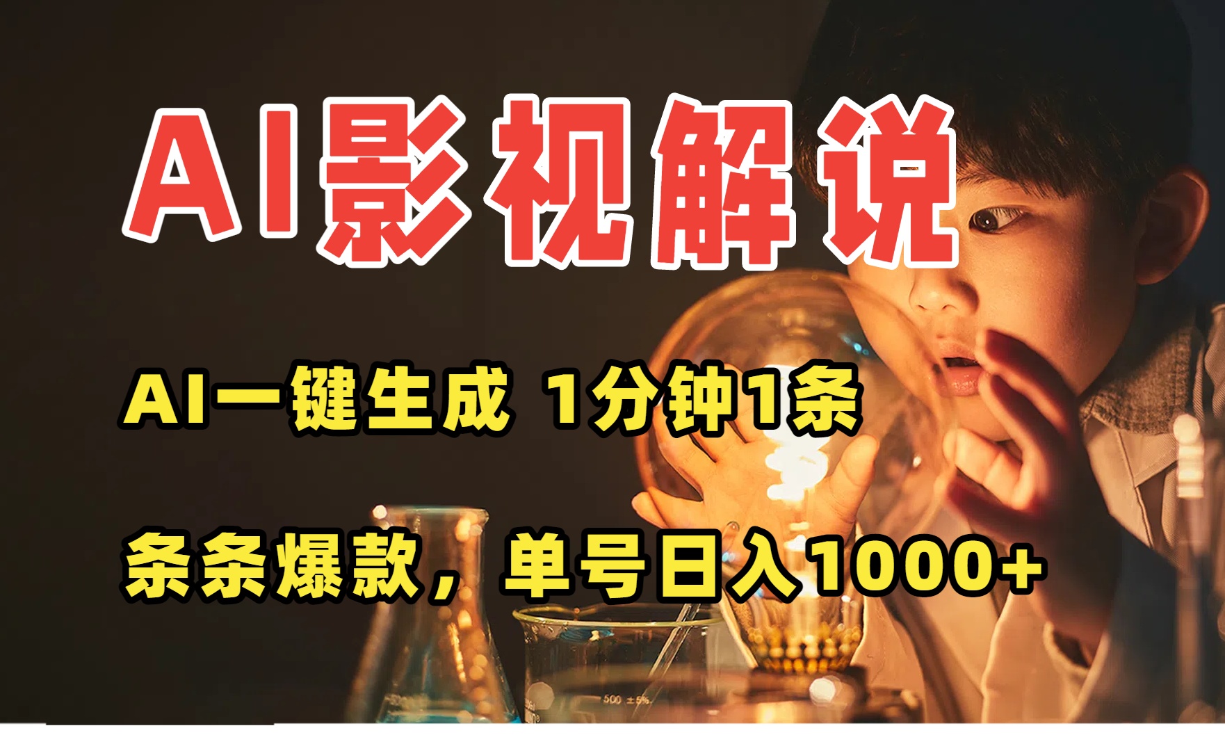 AI一键生成影视解说视频，无需剪辑1分钟1条，条条爆款，多平台变现日入…-网创资源库
