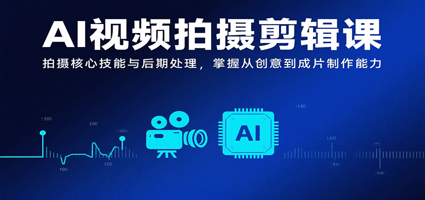 AI视频拍摄剪辑课，拍摄核心技能与后期处理，掌握从创意到成片制作能力-网创资源库