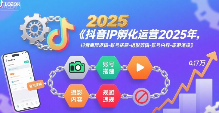 抖音IP孵化运营2025年，抖音底层逻辑-账号搭建-摄影剪辑-账号内容-规避违规-网创资源库
