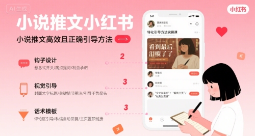 小说推文小红书高转化引导方法实操课，小说推文高效且正确引导方法-网创资源库