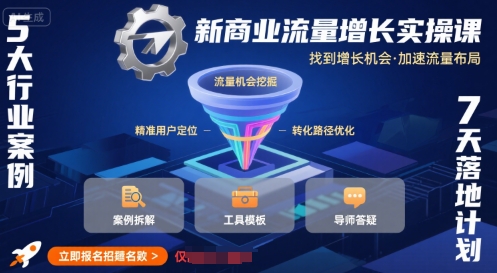 新商业流量增长实操课，找到增长机会，加速流量布局-网创资源库