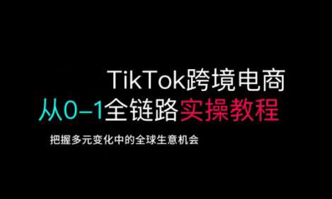 TikTok跨境电商从0-1全链路全方位实操教程，把握多元变化中的全球生意机会-网创资源库