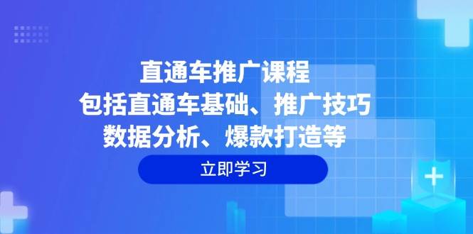 直通车推广课程：包括直通车基础、推广技巧、数据分析、爆款打造等-网创资源库