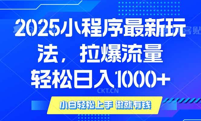 2025年小程序最新玩法，流量直接拉爆，单日稳定变现1000+-网创资源库