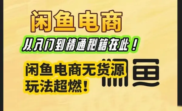 《闲鱼电商实战课》闲鱼无货源电商入门到精通-网创资源库